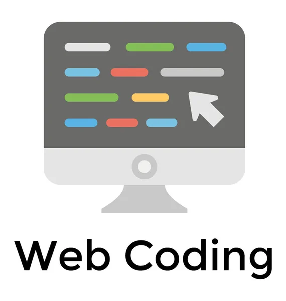 Web Coding Ist Für Website Entwicklung Und Web Design — Stockvektor