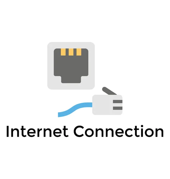 Network Ports Showing Internet Connection — Stock Vector