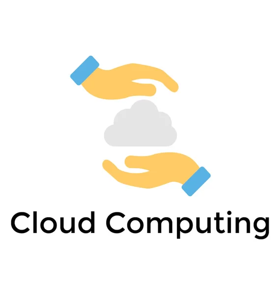 Cloud Dans Les Mains Représentant Concept Cloud Computing — Image vectorielle