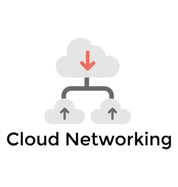 Red Nube Mostrando Alojamiento Web Nube — Vector de stock