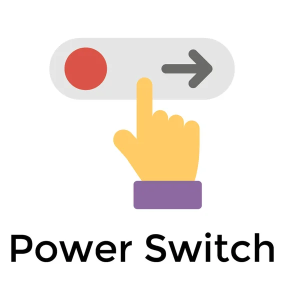 Button Showing Power Switch — Stock Vector