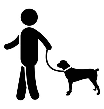 Bir köpek tutarak ve evde beslenen hayvan yürüyüş simgesini gösterilen kadın avatar 