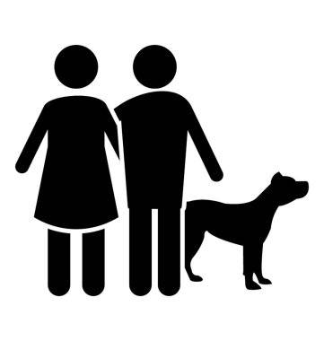 Bir köpek yavrusu ile kişidir evde beslenen hayvan göstermek sembolü 