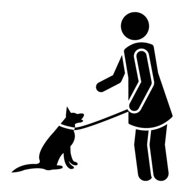 Köpek halatı evde beslenen hayvan koçluk tasvir eden bir adamın içinde eldir 