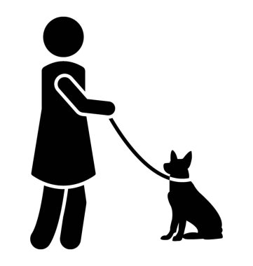 Bir eğitmen ile köpek köpek eğitmeni sembolüdür 