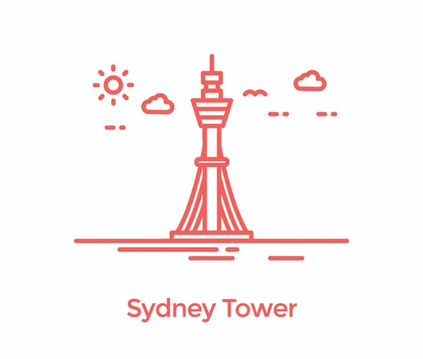 Una Torre Sydney Una Torre Observación Más Alta Australia — Archivo Imágenes Vectoriales