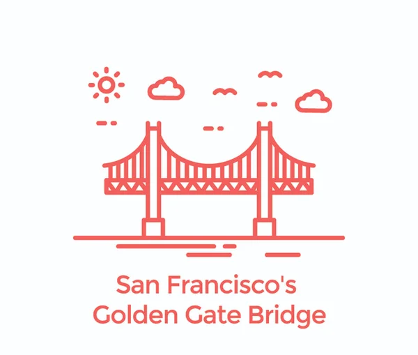 Uma Ponte Suspensa San Francisco Ponte Portão Dourado —  Vetores de Stock