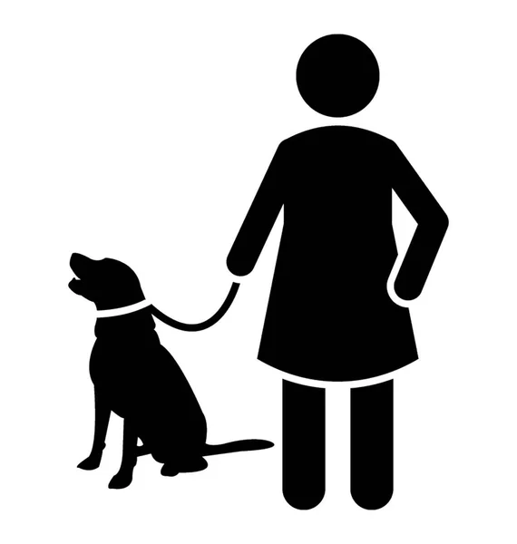 Persoon Met Een Pup Het Symbool Van Pet Show — Stockvector