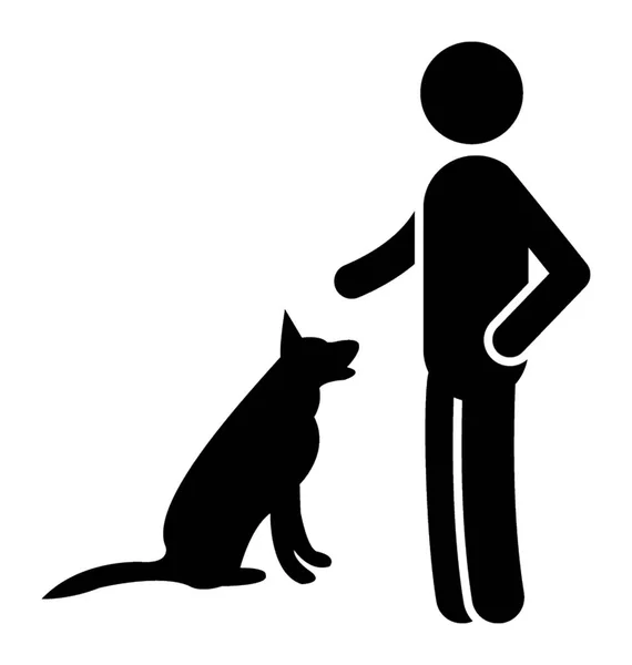 Står Man Med Hund Symboliserar Hus Sällskapsdjur — Stock vektor