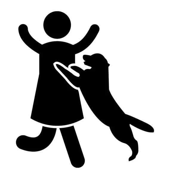 Avatar Hugging Pet Dog Lover Icon — Stock Vector