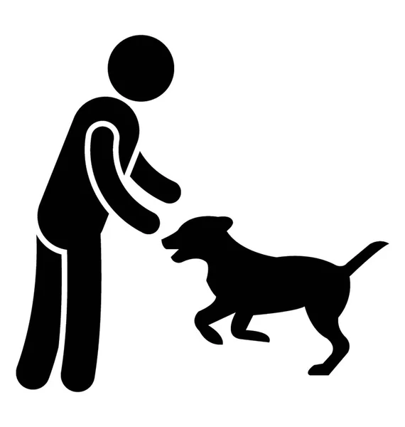 Perro Está Tratando Morder Hombre Perro Morder Icono — Vector de stock