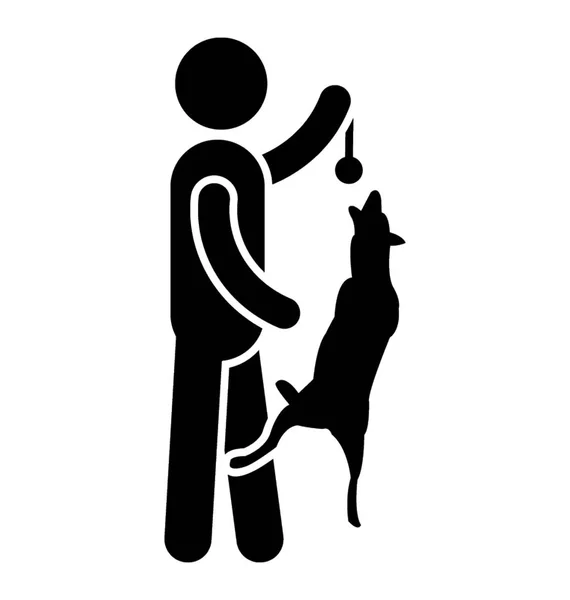 Hombre Sosteniendo Comida Para Perros Mano Comida Para Mascotas — Vector de stock