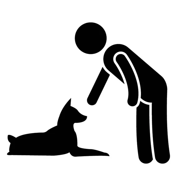Mann Liebt Hund Als Haustier Liebhaber — Stockvektor