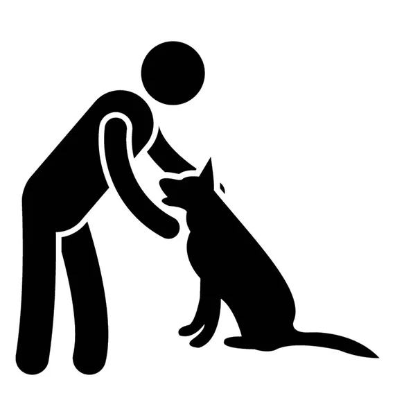 Femme Essayant Tenir Chien Est Symbole Soins Pour Animaux Compagnie — Image vectorielle