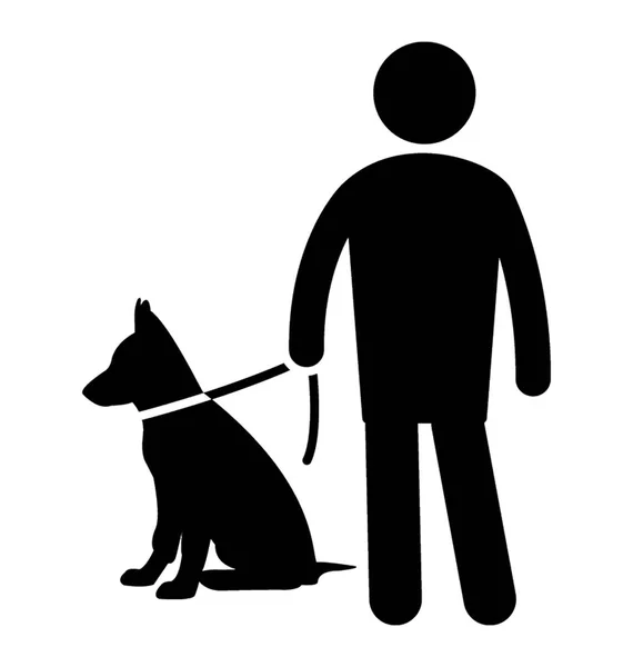 Homme Est Debout Avec Chien Symbolisant Animal Compagnie — Image vectorielle