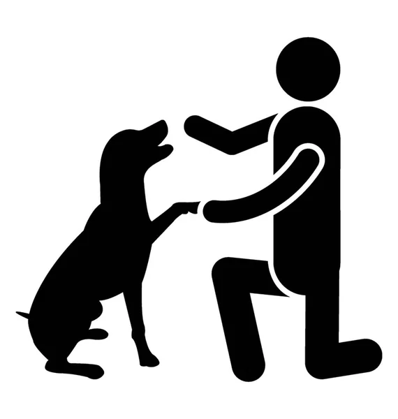 Hombre Sosteniendo Perro Entrenador Profesional — Archivo Imágenes Vectoriales