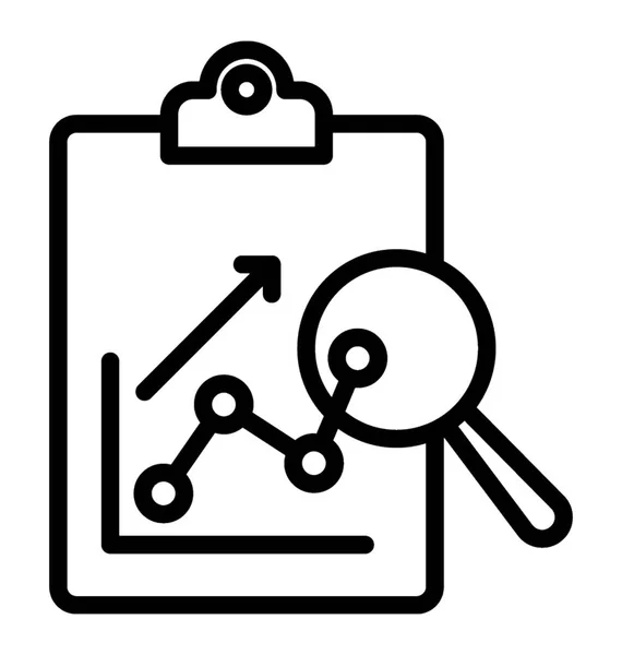 Área Transferência Com Gráfico Lupa Análise Estática — Vetor de Stock