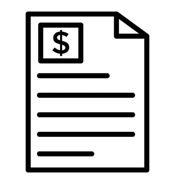 Papír Znak Dolaru Zobrazující Finanční Dokument — Stockový vektor
