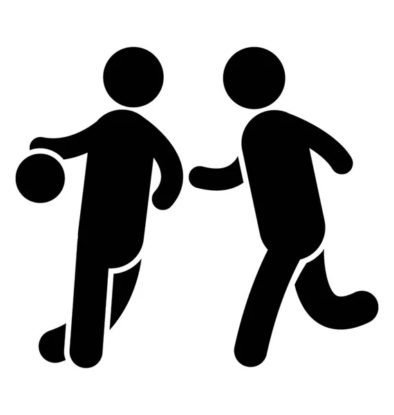 Deux Personnes Essayant Voler Balle Icône Basket Ball — Image vectorielle