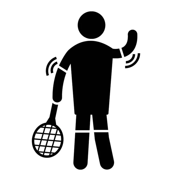 Avatar Humain Avec Raquette Désignant Tennis — Image vectorielle