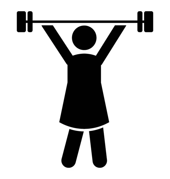 Human Avatar Lifting Heavy Weights Showcasing Weightlifting Concept — Stock Vector