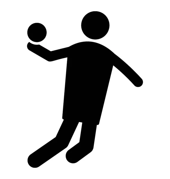 Humano Golpeando Una Pelota Con Las Manos Icono Voleibol — Vector de stock