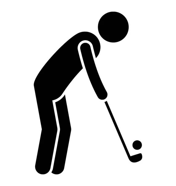 Mänskliga Innehav Golf Stick Swing Åtgärd Skylta Golf Swing Ikonen — Stock vektor