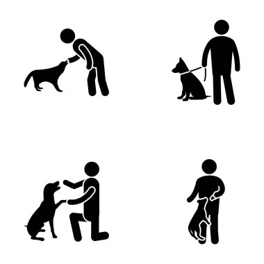 Köpek bakım glif simgeler 