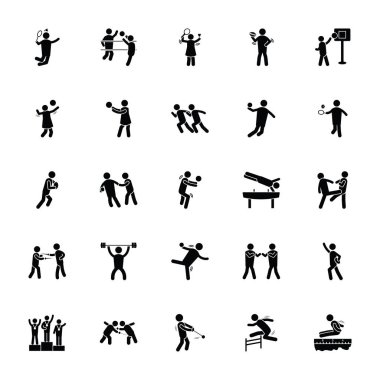 Olimpiyat Oyunları glif simgeler 