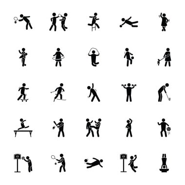 Modern Olimpiyat Oyunları glif simgeler 