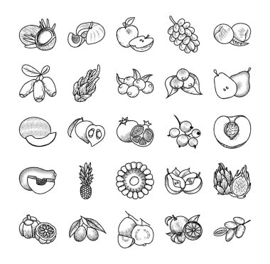 meyve satır Icons set 