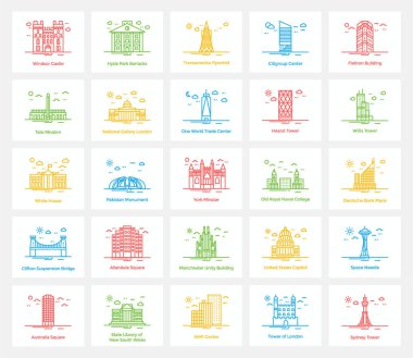 Famous Landmarks Icons Pack clipart