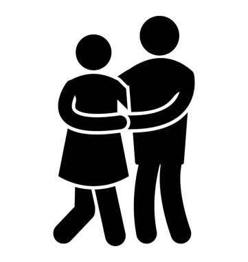 İnsan avatar birbirlerinin çift dans simgeleyen elele 