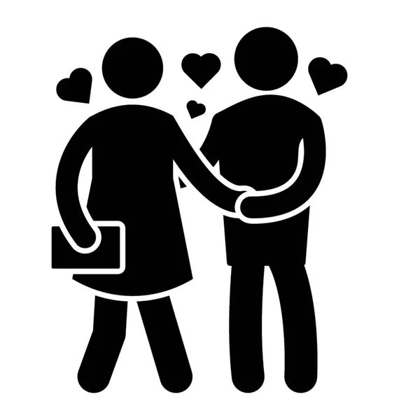 Osoby Posiadające Ręce Przedstawiające Miłość Para — Wektor stockowy