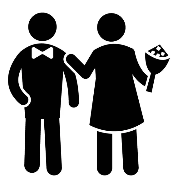Obtěžující Pár Stojící Společně Symbolem Uspořádat Manželství — Stockový vektor