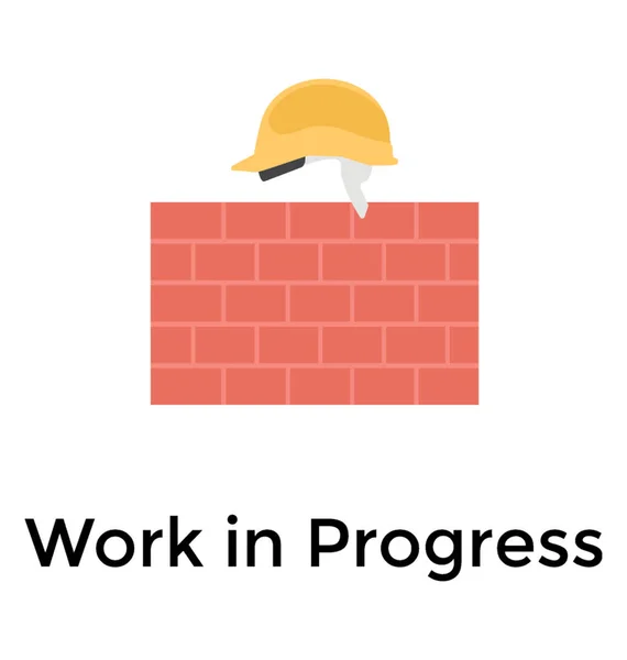 Hard Helmet Placed Bricks Wall Construction Icon Concept — Stock Vector