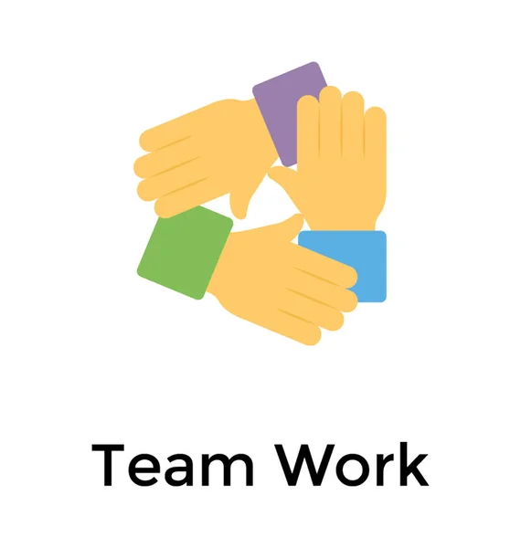 チームワークのアイコンとして手を繋いでいる人々 のグループ — ストックベクタ