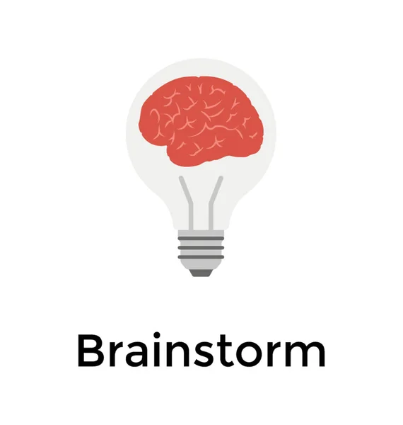 Cerveau Dans Une Ampoule Est Icône Pensée Créative — Image vectorielle