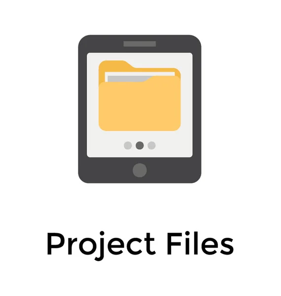 Файловая Папка Мобильном Экране Представляет Концепцию Онлайн Документации — стоковый вектор