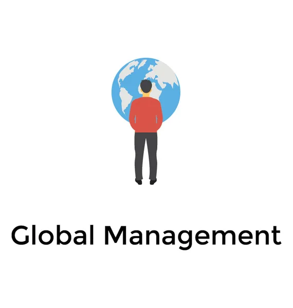 Emberi Avatar Világ Globe Találat Ikon Globális Menedzsment — Stock Vector