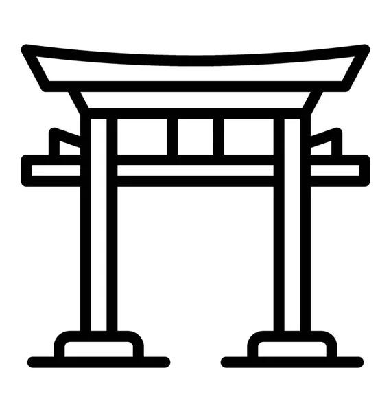 Японський Їзні Ворота Відомий Torii Ворота — стоковий вектор