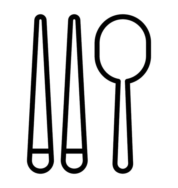勺子连同筷子代表餐具 — 图库矢量图片