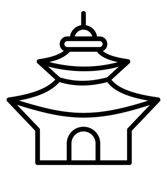 Bâtiment Historique Coréen Représentant Temple Coréen — Image vectorielle