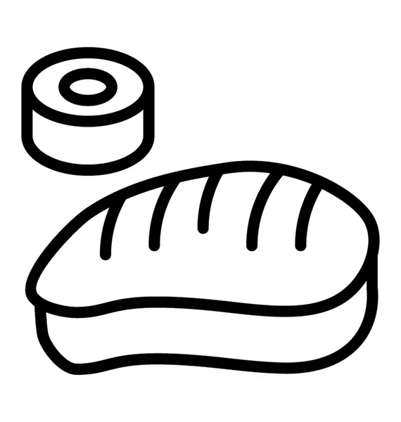 Tranches Viande Rôtie Avec Sauce Steak — Image vectorielle