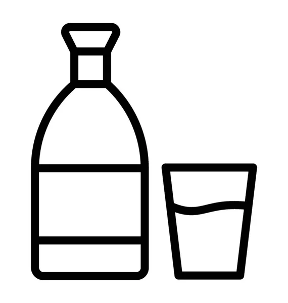 Una Bebida Alcohólica Coreana Una Taza — Vector de stock