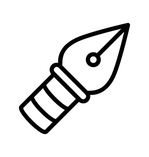 Een Pen Nib Beeltenis Ontwerpen Schrijven — Stockvector
