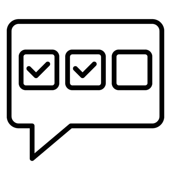 Checkmark Dialogue Box Depicting Customer Feedback — Stock Vector