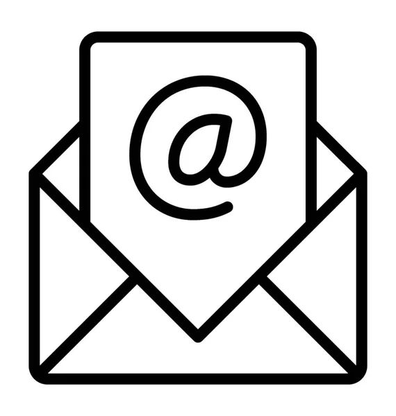 Une Enveloppe Ouverte Avec Papier Représentant Une Boîte Aux Lettres — Image vectorielle