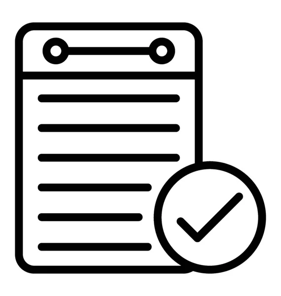 Paper Check Mark Approved Document — Stock Vector