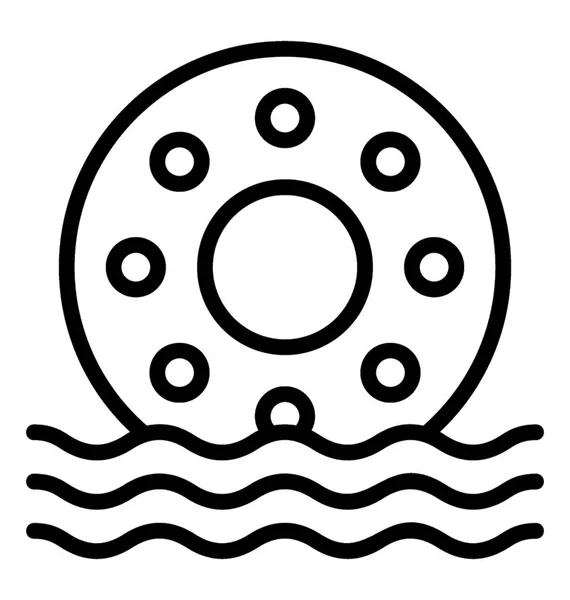 Conception Icône Ligne Donut Roulant — Image vectorielle
